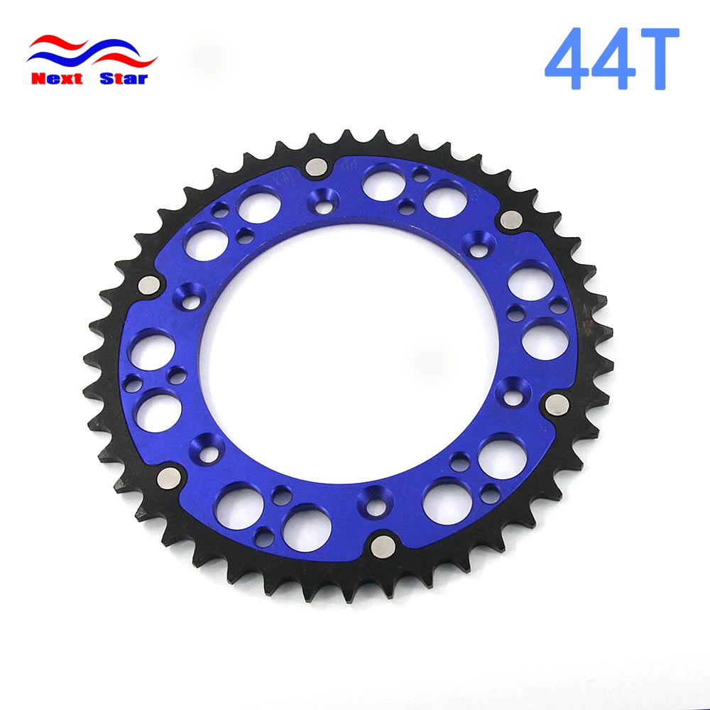 44T Blue Round Мотоцикла заднее зубчатое колесо для цепи для YAMAHA YZ TT-R WR 125 250 426 450 125L 125M 125T 250F-N 230T 230V 426M 426N 450V 450F 450Z - Цвет: 44T Blue Round