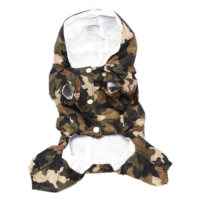 Собака дождевик для собак Водонепроницаемый камуфляж Щенок Pet костюмы XS XXL capa de