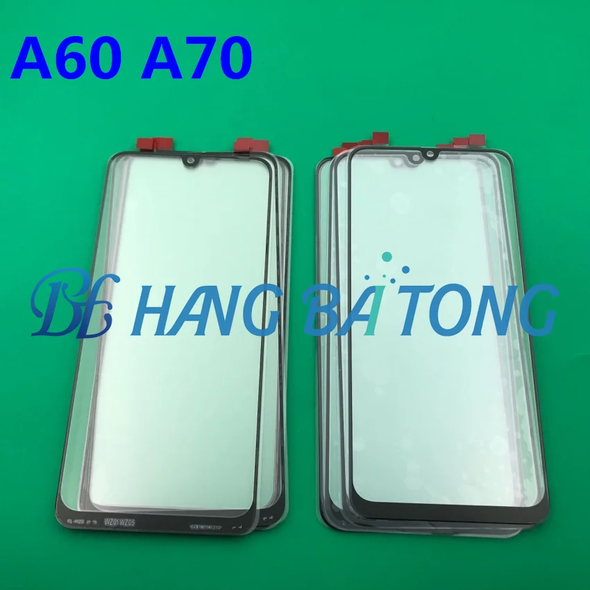 

100 шт. Оригинальная передняя панель сенсорного ЖК-дисплея стеклянная крышка объектива для SAMSUNG Galaxy A60 6,3 ''A70 6,7'' 2019 сенсорный экран стекло