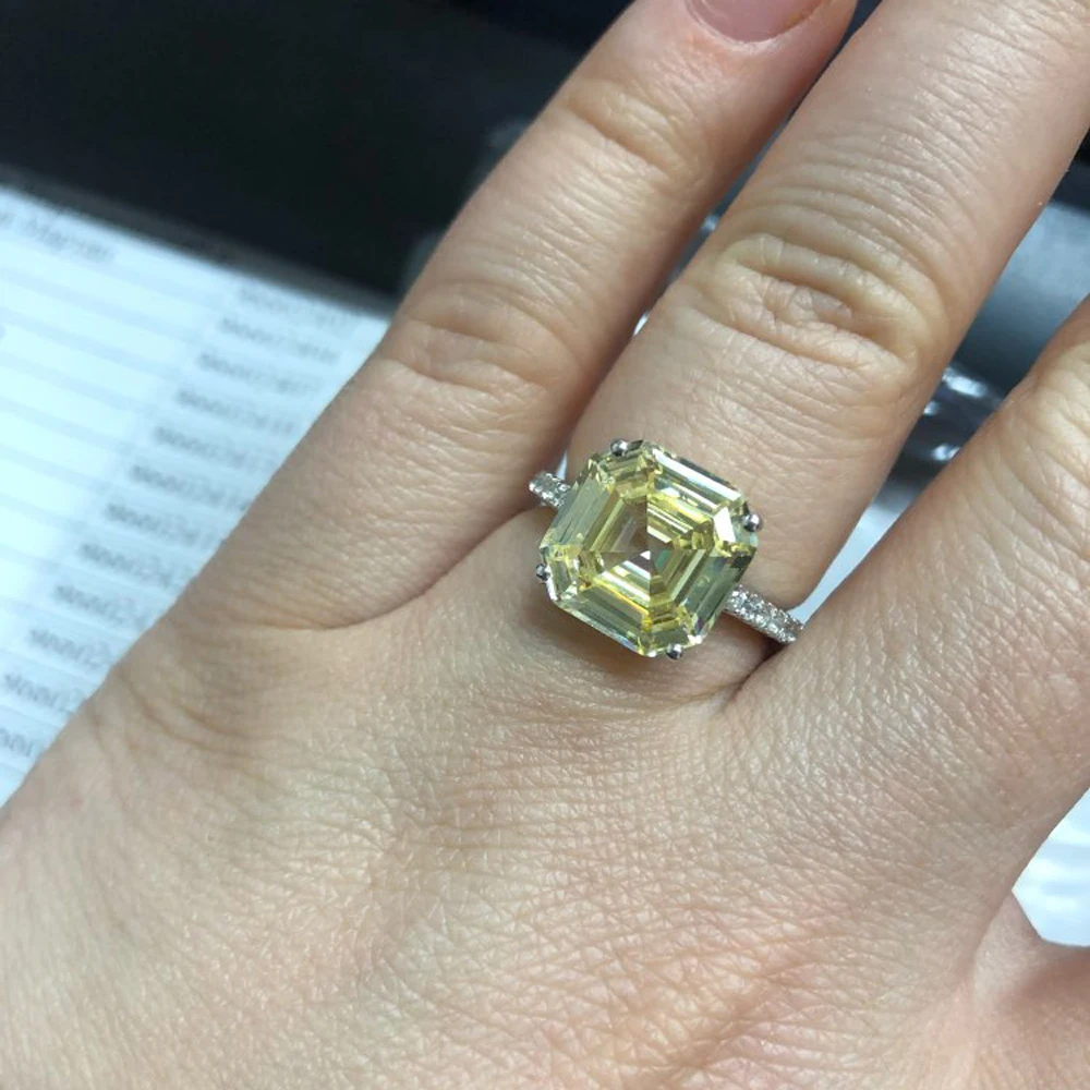 Женские кольца с квадратным фианитом Funmode желтое ювелирное изделие в подарок