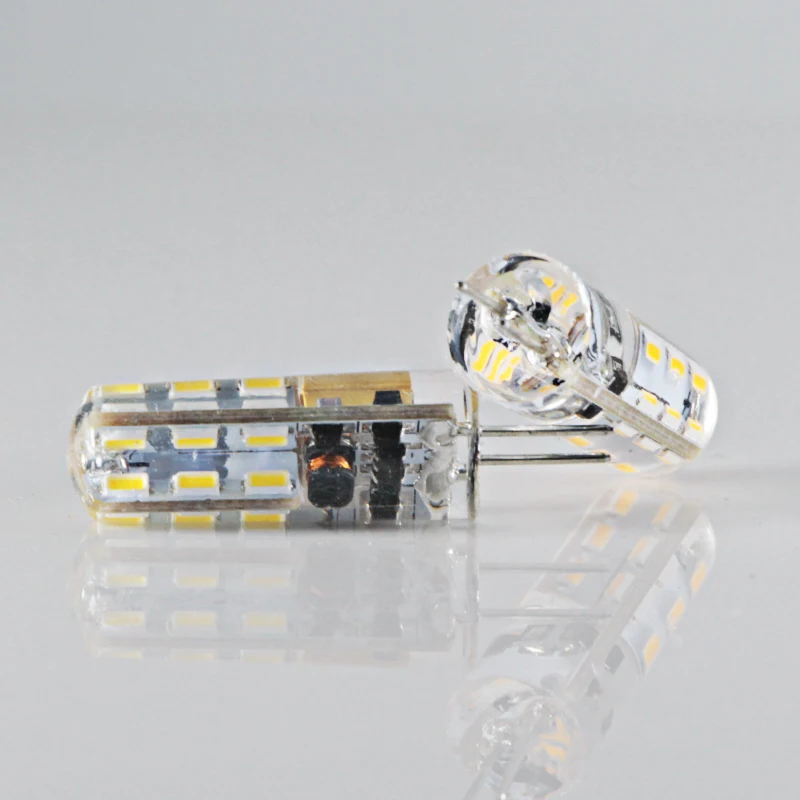 10х Светодиодная лампа g4 12 В SMD3014 24 светодиода кукуруза Ac/Dc силиконовый мини
