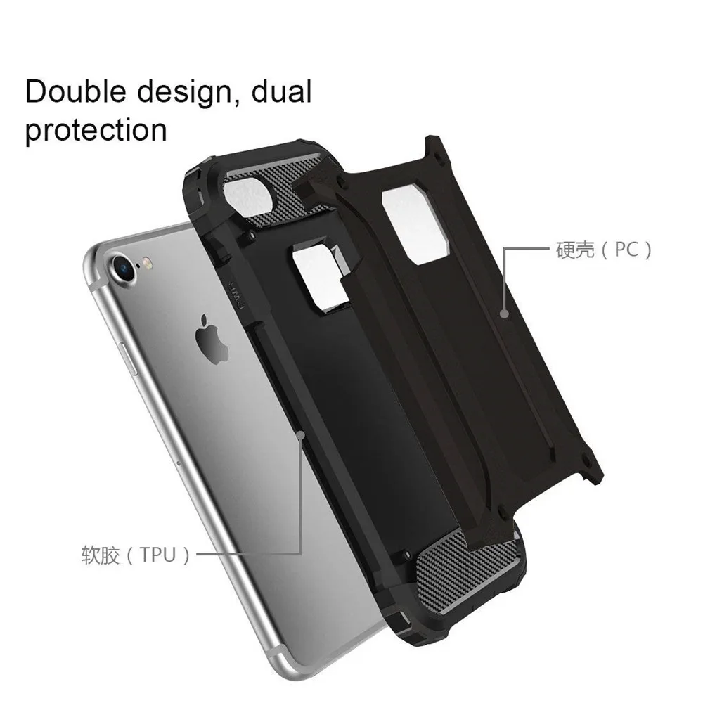Чехол для iPhone 6 6s 7 8 Plus X Роскошный Жесткий гибридный защитный силиконовый тонкий