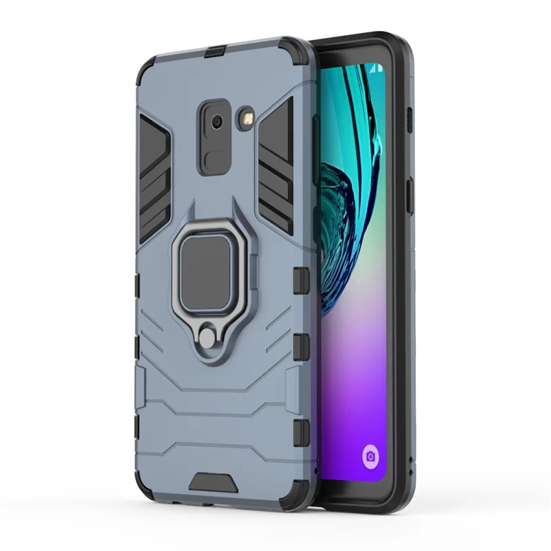 Чехол для Samsung Galaxy A8 2018 магнитный держатель пальцев противоударный чехол A830