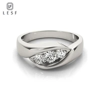 lesf unique design 925 sterlign silver high end jewelry three stone silver ring finger cz for women wedding engagement jewelry