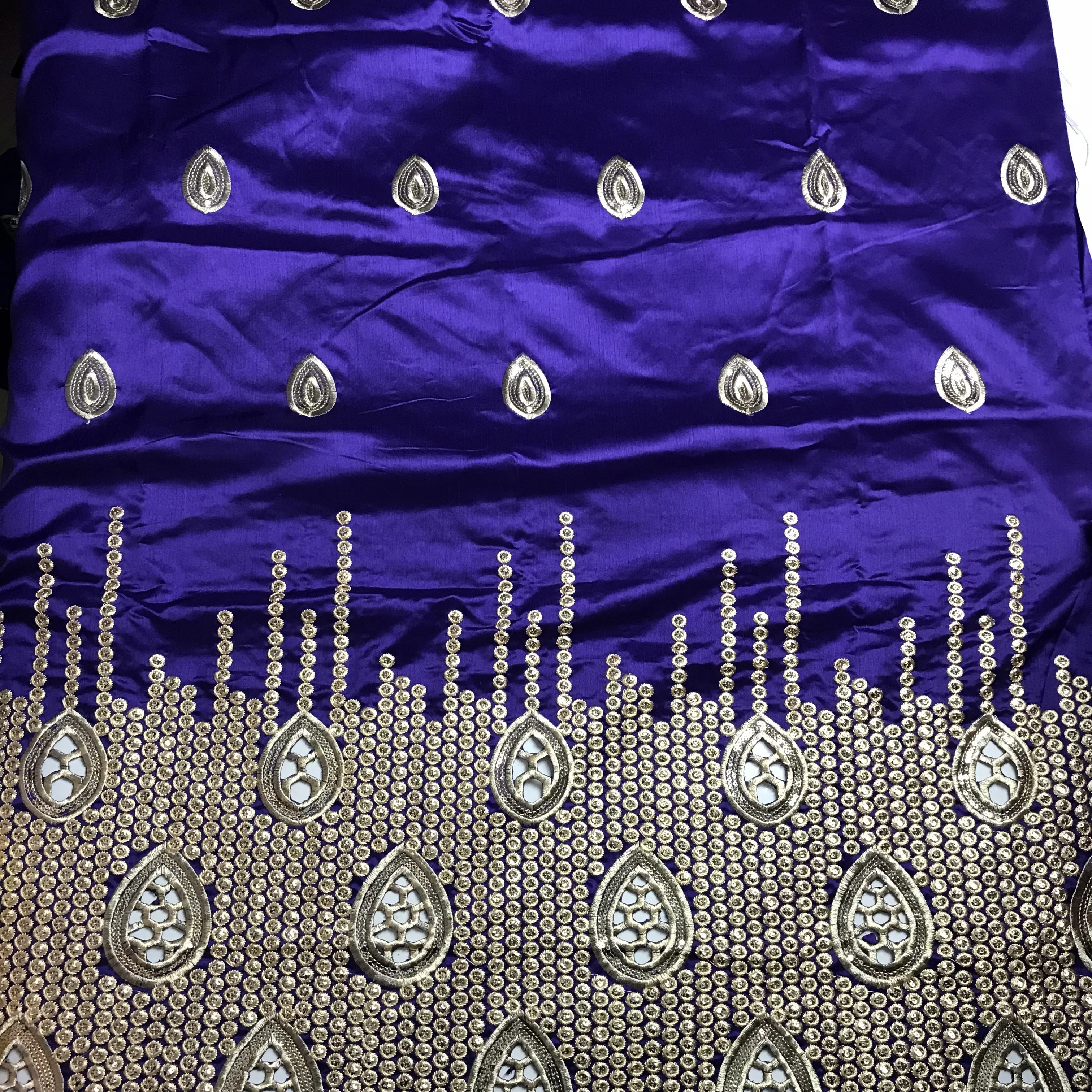 5 Yards Purple Raw Silk George Fabric African Lace Sequins Paillette Nigerian Style Party Wedding Clothes Sewing KRL-91682 | Дом и сад
