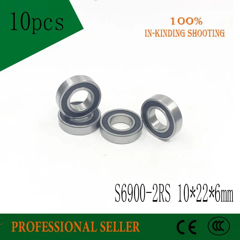 Подшипники из нержавеющей стали S6900RS 10*22*6 мм 10 шт.|bearing bearing|bearing stainlessbearing 10pcs |