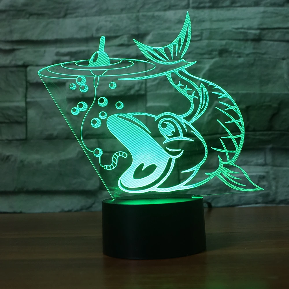 

Novelty 3D Fish LED Night Light 7 Color Touch Baby Sleeping USB Table Lamp for Child Gift