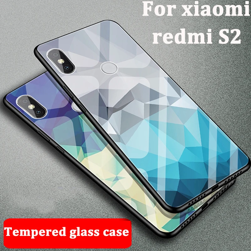 Модный чехол из закаленного стекла для Xiaomi Redmi S2 стеклянный RedmiS2 защитная задняя