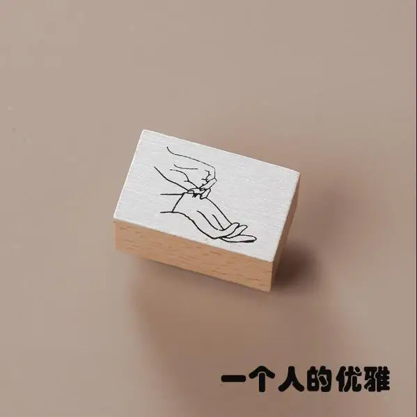 Креативные милые жест Дерево Штамп DIY craft Деревянные и резиновые штампы украшение для дневник в стиле Скрапбукинг Стандартный штамп YZ003 - Цвет: 14