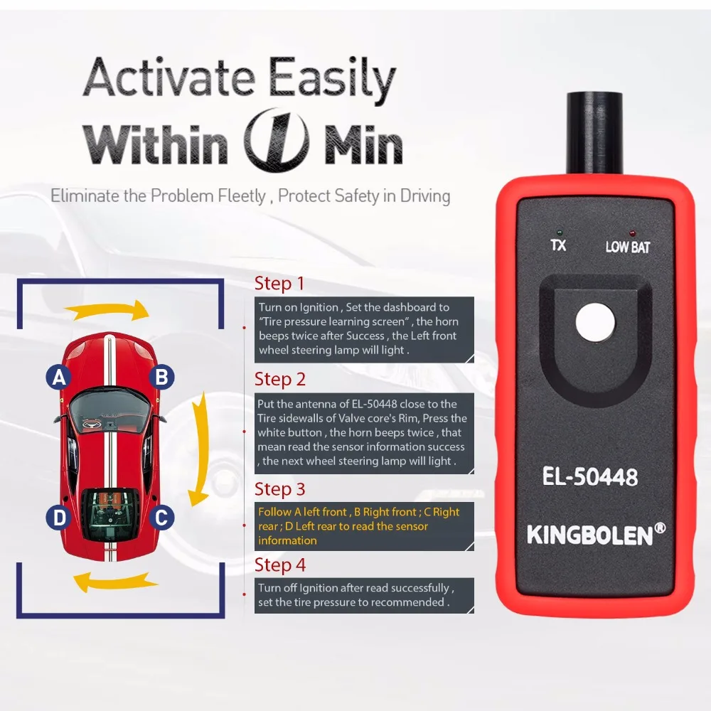 Флэш датчик для G.M/для Op.el TPMS Reset Tool EL 50448|Тестеры давления и вакуумные тестеры| |