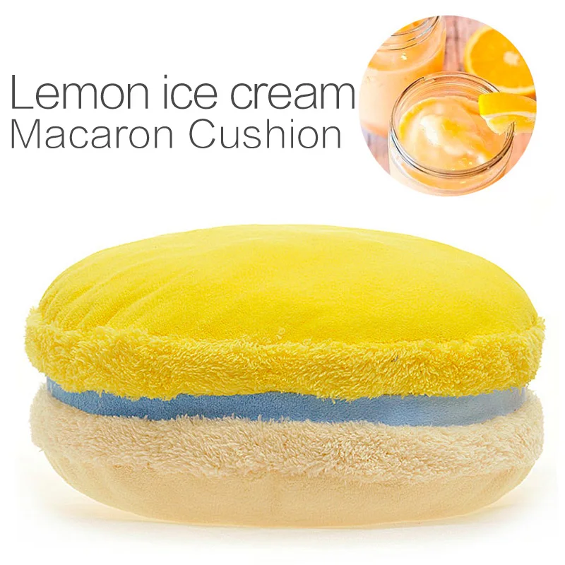 macaron cushion French round cake pillow lemon ice cream | Дом и сад