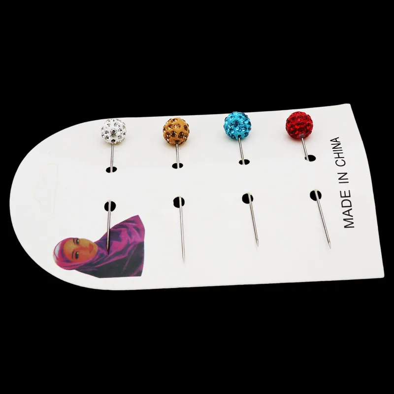 4PCS Card pin Алмазная игла, жемчужная игла, круглая головка, швейные булавки, булавка для одежды, сделай сам, украшения, аксессуары для шитья, случайный цвет - Цвет: 4PCS Card pin