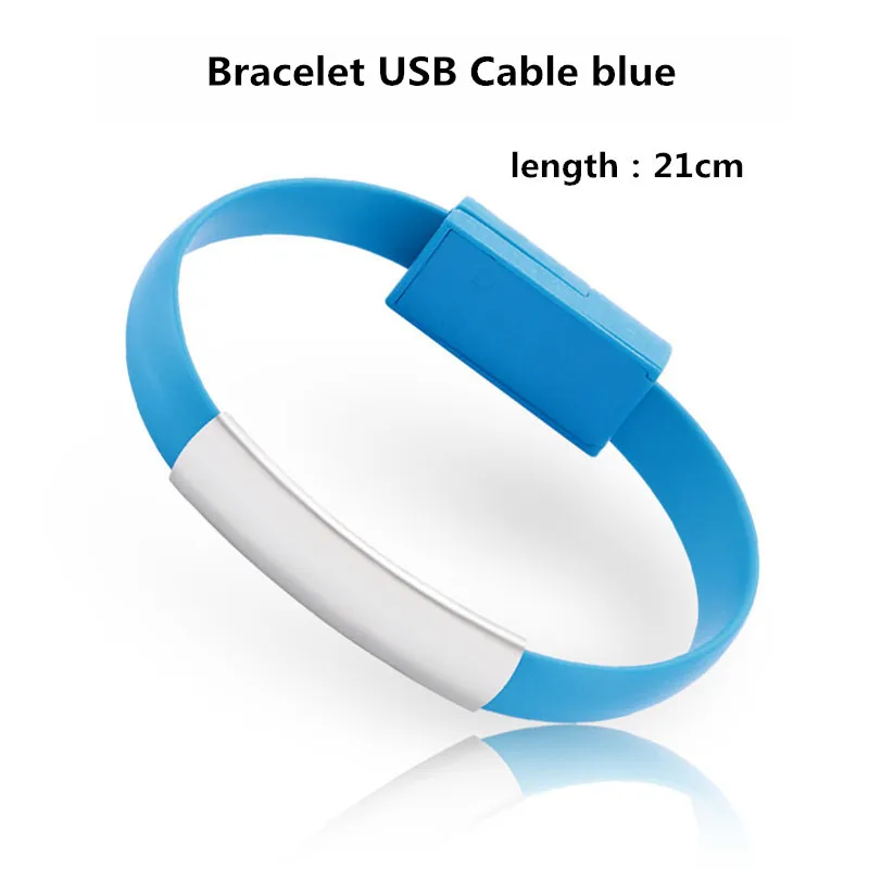 JUSFYU Lether USB кабель для синхронизации данных плетеные браслеты на запястье для iphone X 6s телефон зарядное устройство панк usb зарядный кабель ювелирные изделия - Тип штекера: Blue