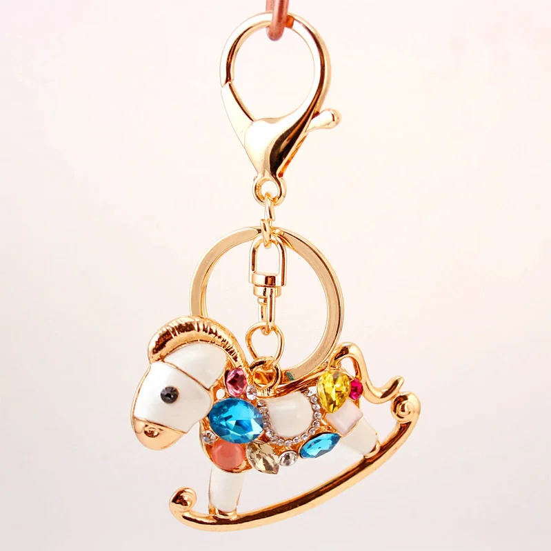 Zinc Alloy Crystal Palm Key Chain Trojan Horse Keychain Car Purse Pendant Bags keyRing Chains Rings For Women jewelry K1597 | Украшения и