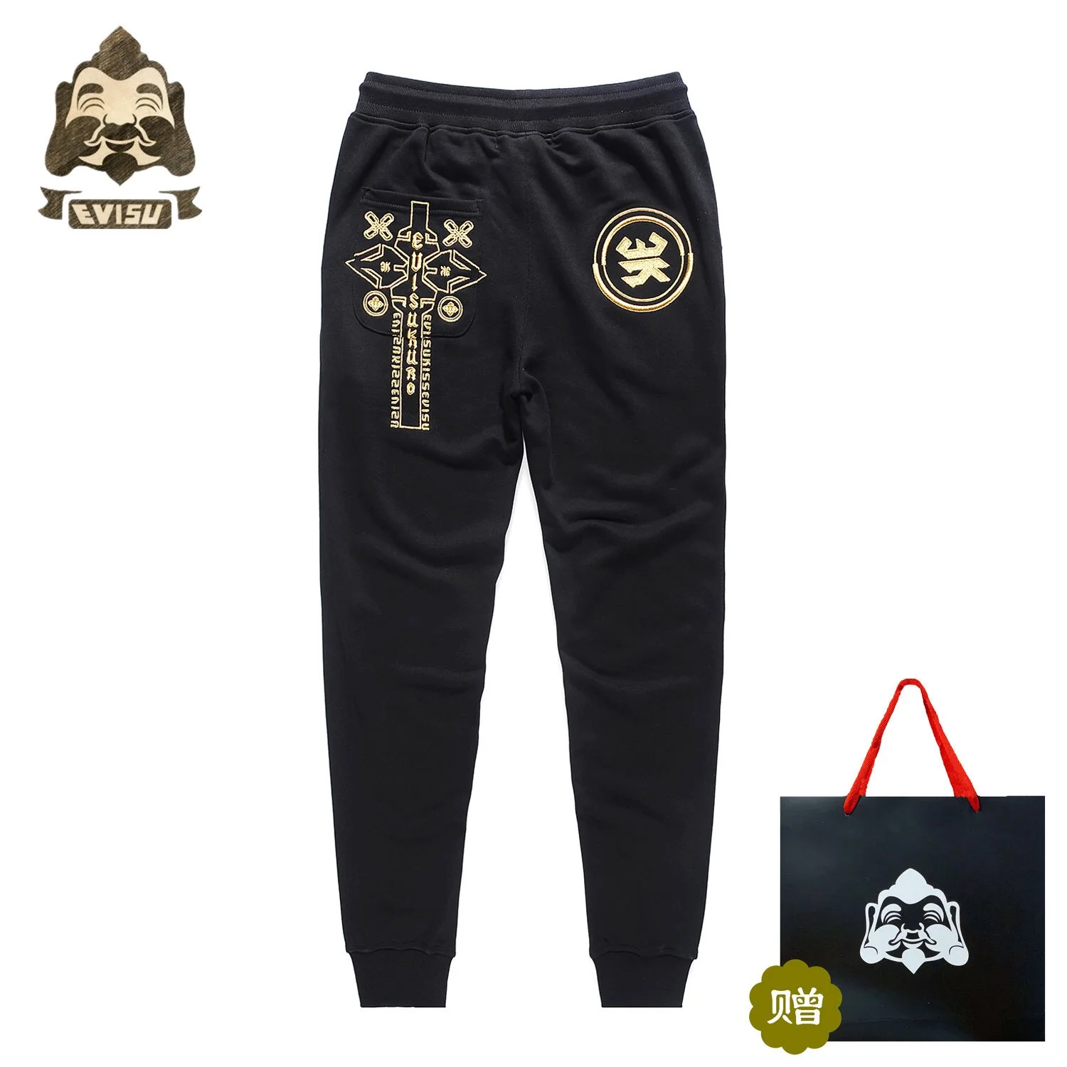 Tide бренд Evisu модные трендовые мужские брюки хлопковые мужские и женские парные набивные спортивные штаны повседневные брюки теплые дышащие брюки