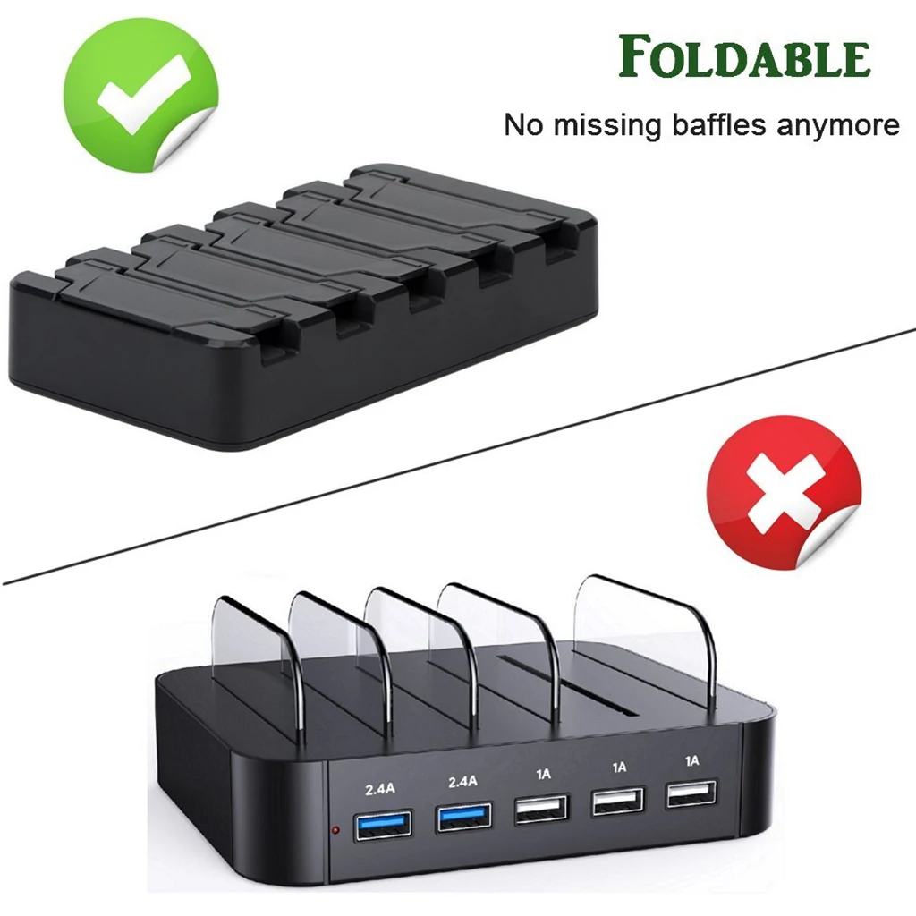 USB зарядная станция 5 портов 2.4A 3A быстрая зарядная станция многофункциональная US EU версия для мобильного телефона планшет ПК