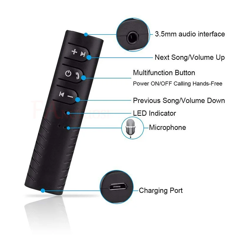 Мини AUX аудио Bluetooth приемник 3,5 мм беспроводной приемник Bluetooth наушники адаптер Hands Free для автомобиля Bluetooth адаптер