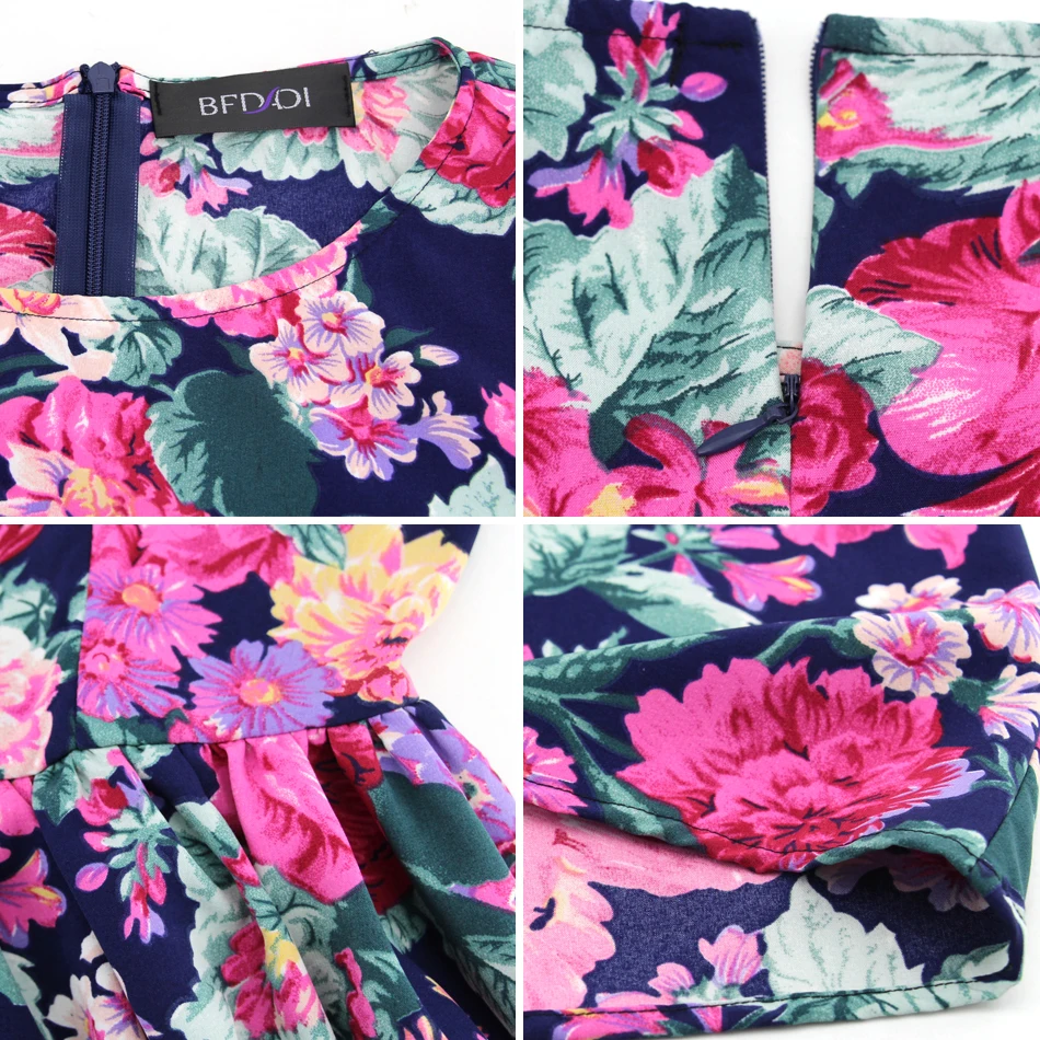 Женское винтажное платье с цветочным принтом BFDADI повседневное Свободное длинное