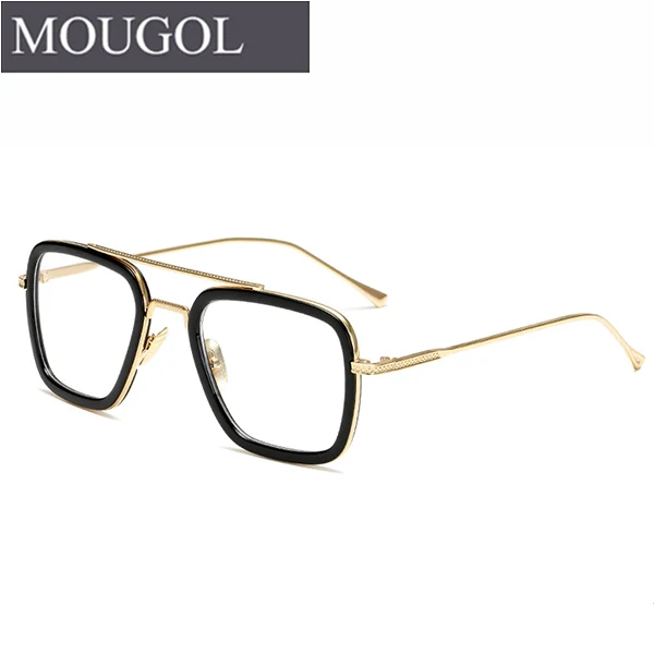 MouGol Квадратные Солнцезащитные очки для женщин и мужчин, фирменный дизайн, Ретро стиль, Железный человек, с тем же параграфом, солнцезащитные очки для женщин и мужчин, lunetes - Цвет линз: Коричневый