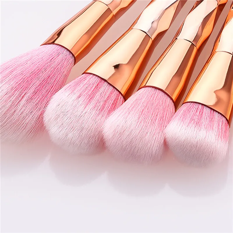 Набор кистей для макияжа 10 шт. розовое золото алмазная ручка тональный крем