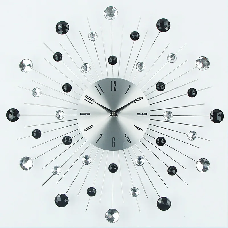 Новое поступление 2019 металлические настенные часы большие с бриллиантами