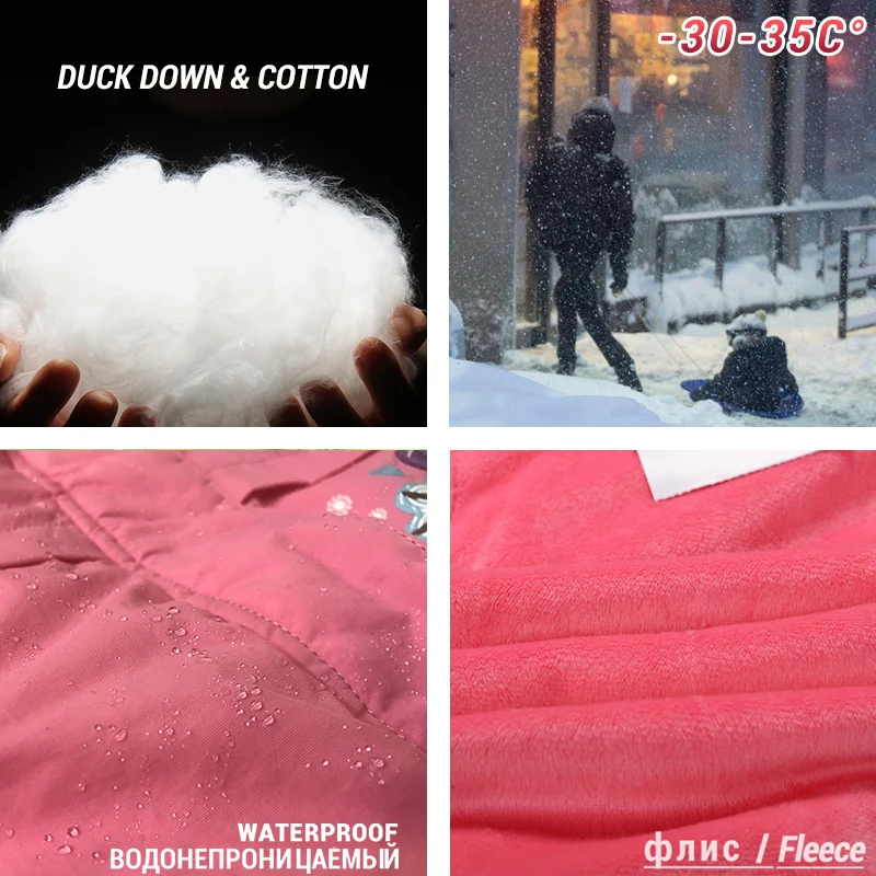 Коллекция 2019 года брендовые зимние комплекты детской одежды куртка на утином