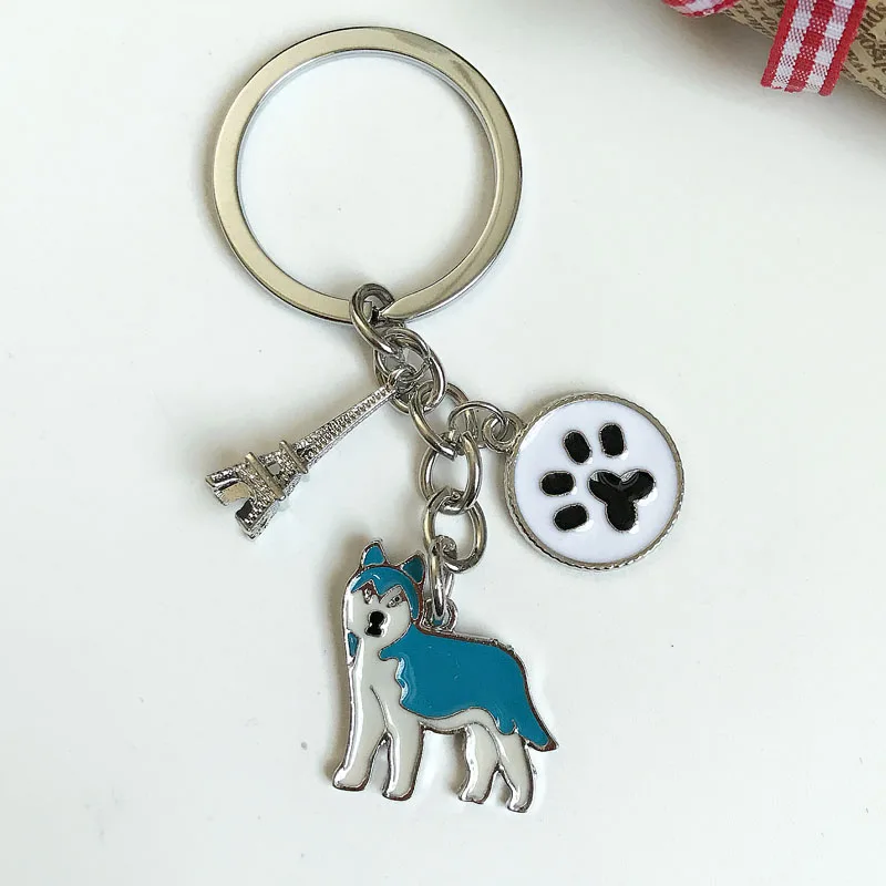 DIY MINI Corgi Хаски металлический брелок с Супер скидкой для автомобиля французского