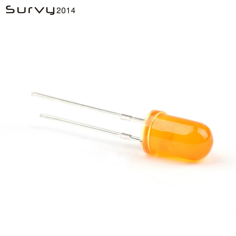 100PCS Orange 50/100 шт 5 мм круглый красный/зеленый/синий/желтый/оранжевый F5 светодиодный излучающие диоды для подавления переходных скачков напряжения рассеянный 8 видов цветов "сделай сам" - Цвет: 100PCS Orange