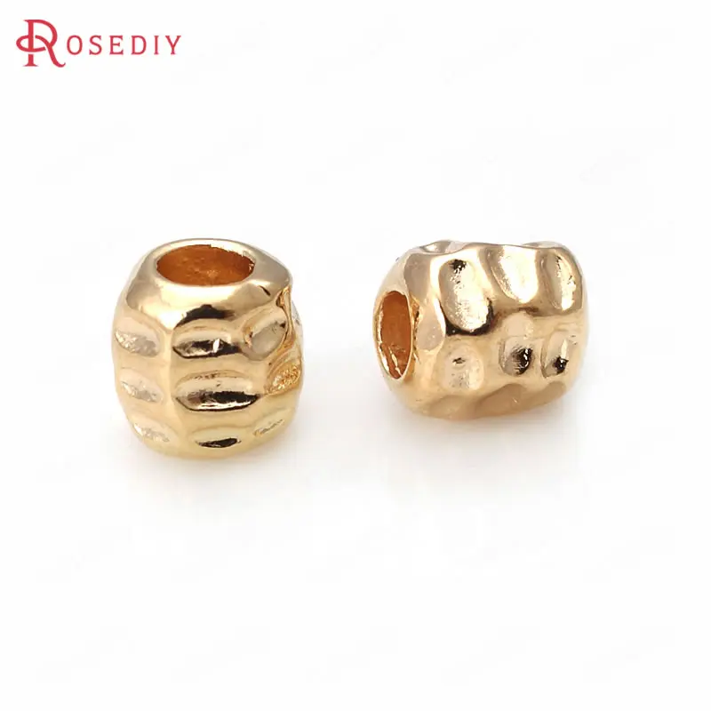 Латунные бусины-разделители для браслетов 10 шт. 5 Х5 мм цвета шампанского |