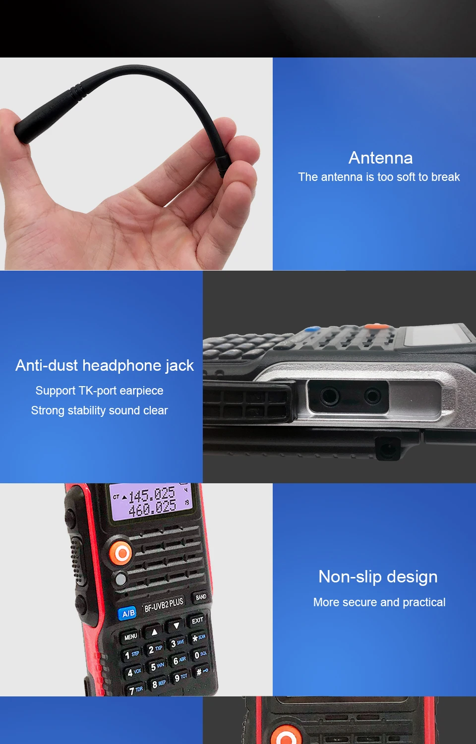 BAOFENG BF-UVB2 плюс красный иди и болтай Walkie Talkie 8 Вт 4800 мАч двухдиапазонный УКВ любительской Transceicver Любительское радио, Си-Би радиосвязь станция сканер рация UV5R