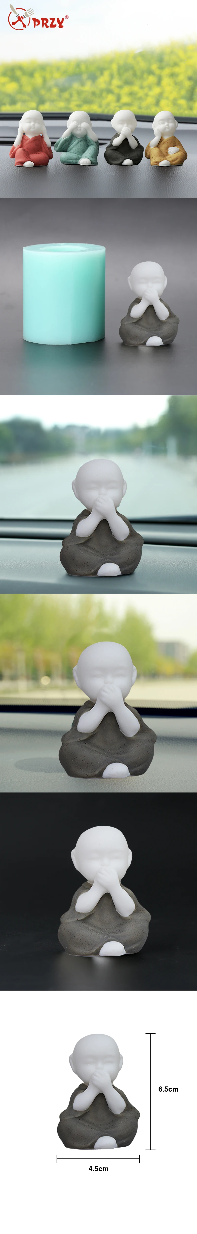 3D буддийский монах 11 стилей Силиконовое мыло свечная форма ручной работы изготовление мыла Милая статуя Будды фарфоровая религия ароматный, в форме косточки плесень