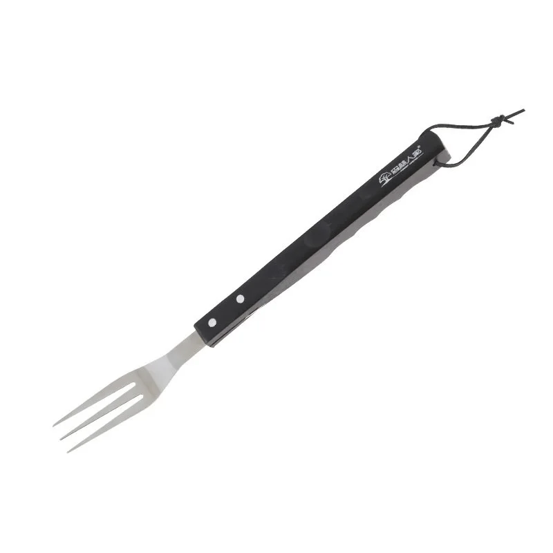 1 PC 15.35'' Grill BBQ Fork Stainless Steel Serving Long Wood Handle Barbecue For Meat Hot Dog Beef 39 cm | Дом и сад