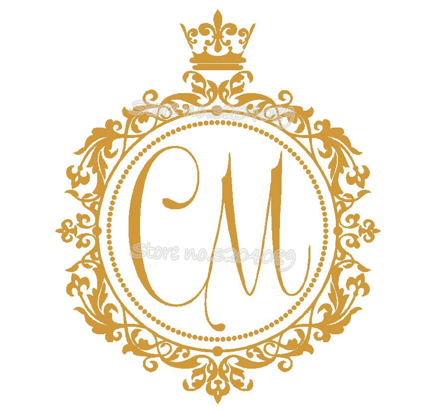 Круглая Корона свадьба танцпол наклейка Виниловая имя на заказ инициал костюм