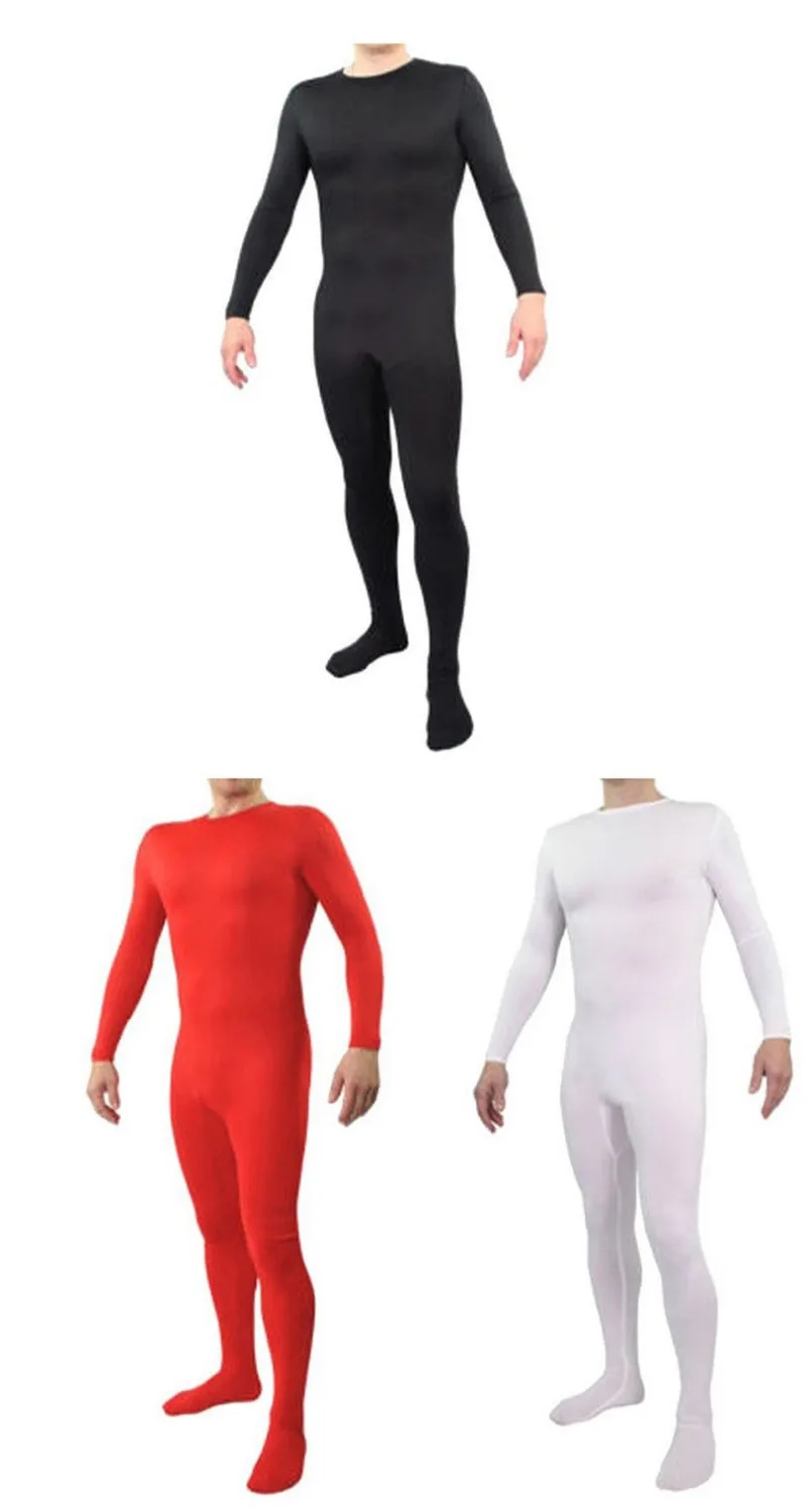 Мужской костюм Zentai блестящий боди на молнии цельнокроеные трико заказ |