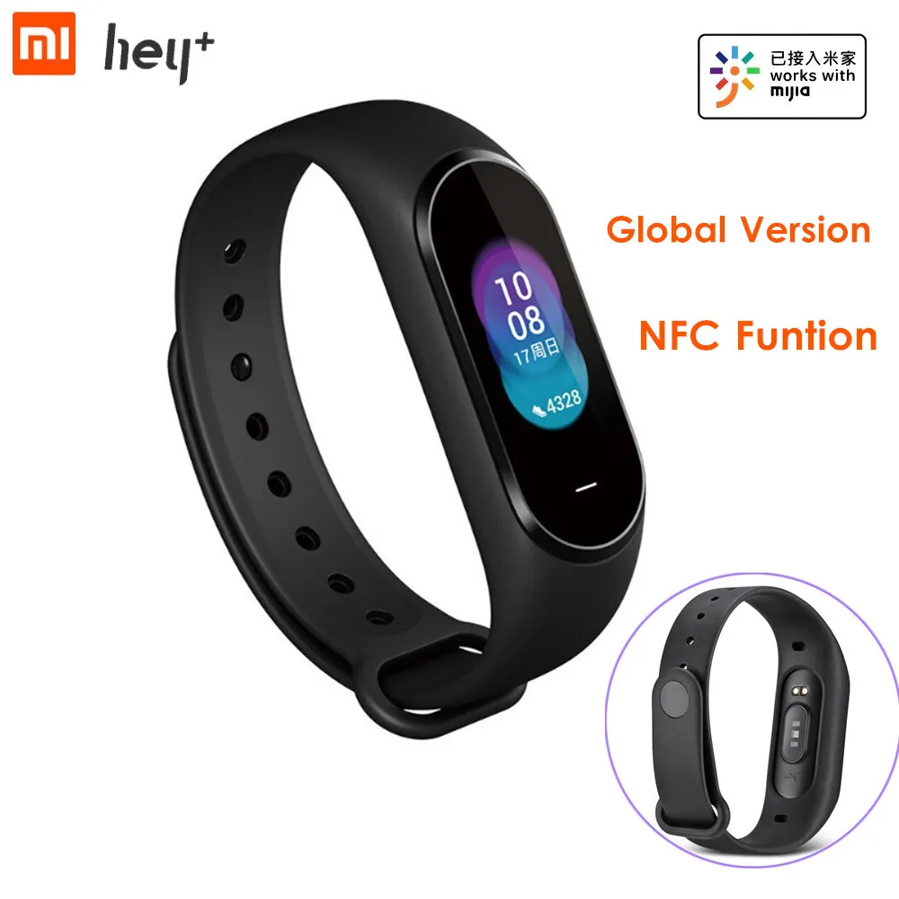 Глобальная Версия смарт-браслета Xiaomi Hey Plus 0,95 ''AMOLED цветной экран NFC Bluetooth 5ATM монитор сердечного ритма умный Браслет
