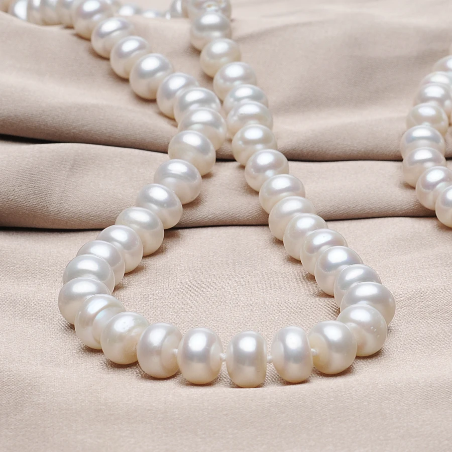 ?? Feige本真珠6.5〜7.5ミリメートル天然真珠のネックレス結婚式ネックレスジュエリースターリングシルバーパールチェーン用女性