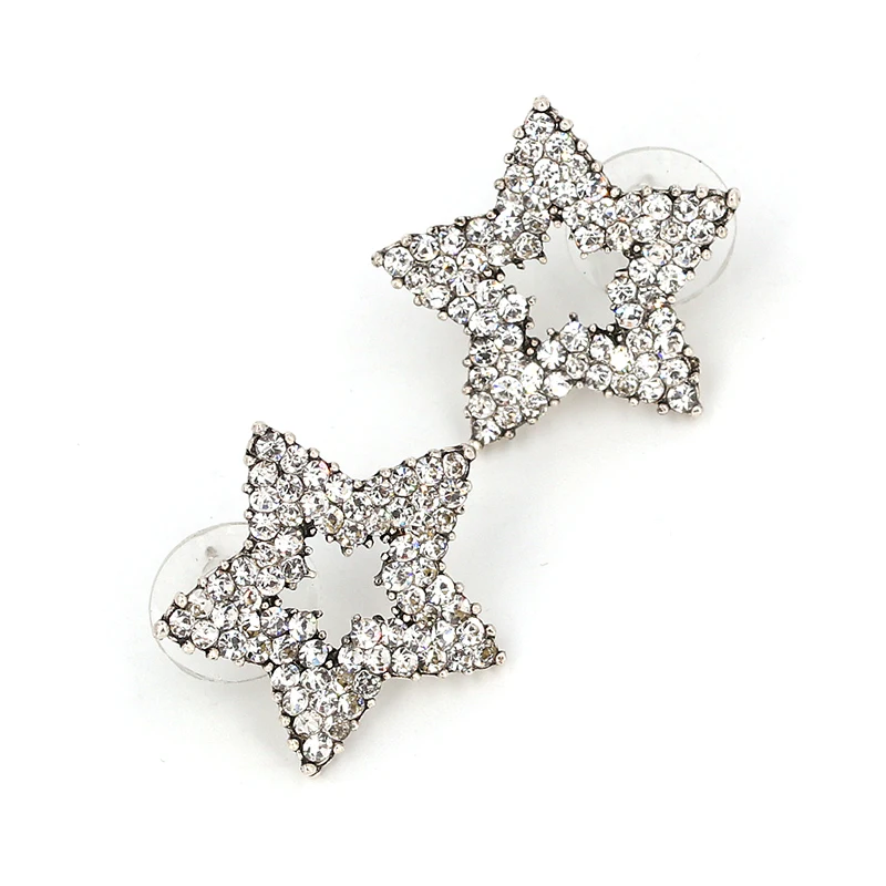 Женские серьги пусеты JURAN Star элегантные блестящие с кристаллами W3408 2019|earrings for