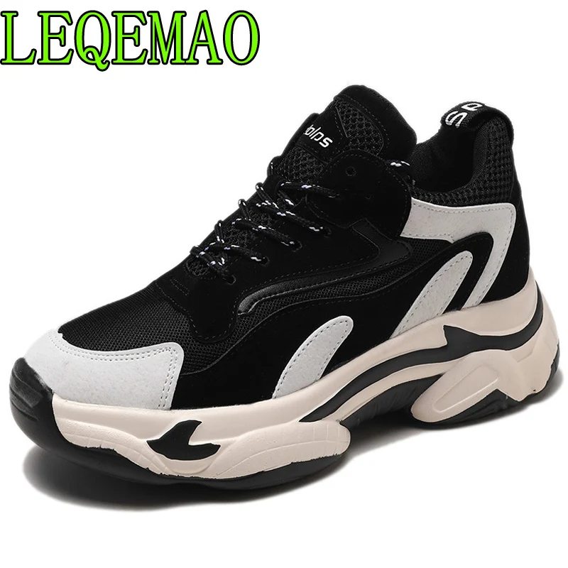 Женская обувь на платформе с круглым носком смешанные цвета женские кроссовки