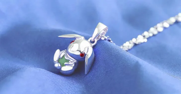 Подарок на Рождество с изображением кролика из стерлингового серебра 925 пробы