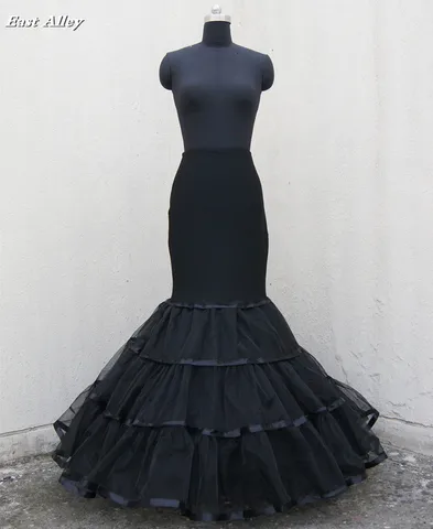 Черное свадебное платье Русалочки, размер от 2 до 16, кринолин, Нижняя юбка, полная комбинация