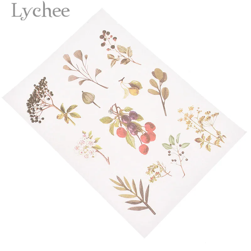 Lychee 6 шт. Классические Цветочные наклейки бумага в цветочках ремесла DIY Scrapbooking