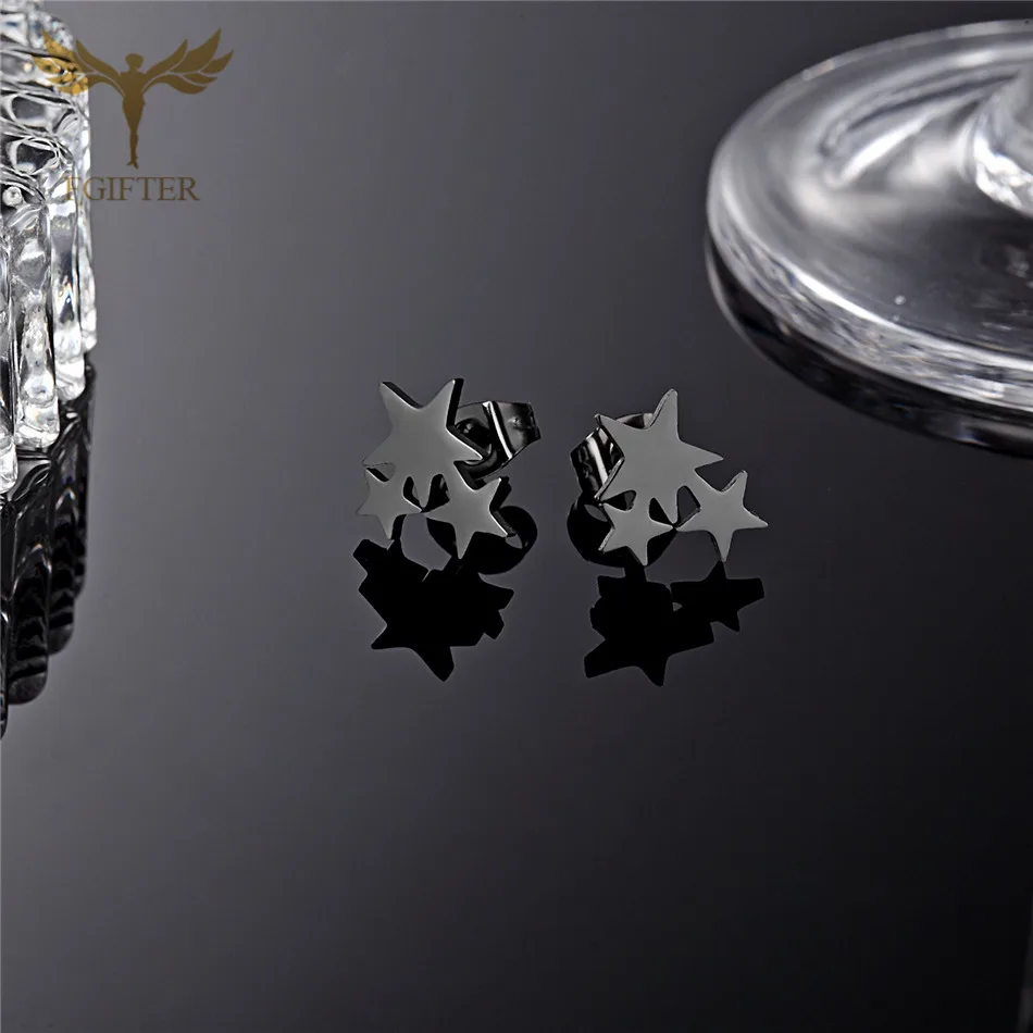 Wholesale Stainless Steel Earrings for Girls Woman Geometry Star Minimalist Studs Women Jewelry|Серьги-гвоздики| |