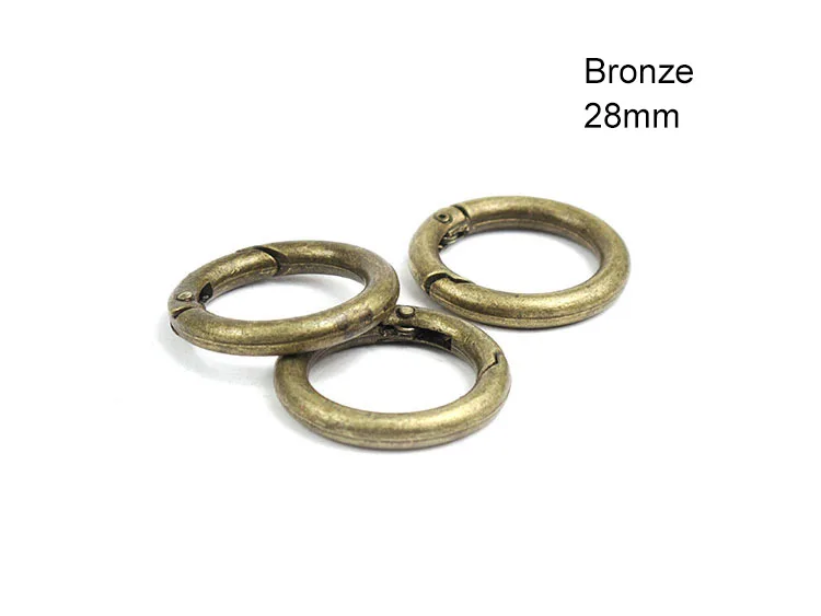3Pcs 28mm Bronze 3 шт. 25 мм открывающееся кольцо с металлической пряжкой для рукоделия с отрывными листьями для переплетения книг, шарнирные кольца для брелка, скалолазание, альбом, круглый зажим - Цвет: 3Pcs 28mm Bronze