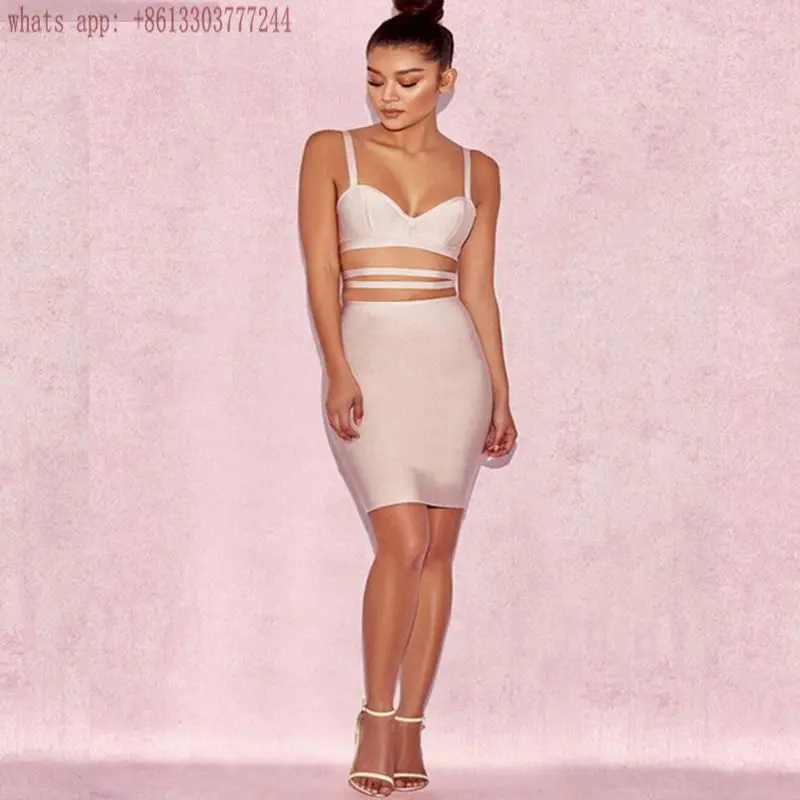 Обнаженная 2017 Для женщин пикантные Бандажное платье бежевый С НАБОРНЫМИ