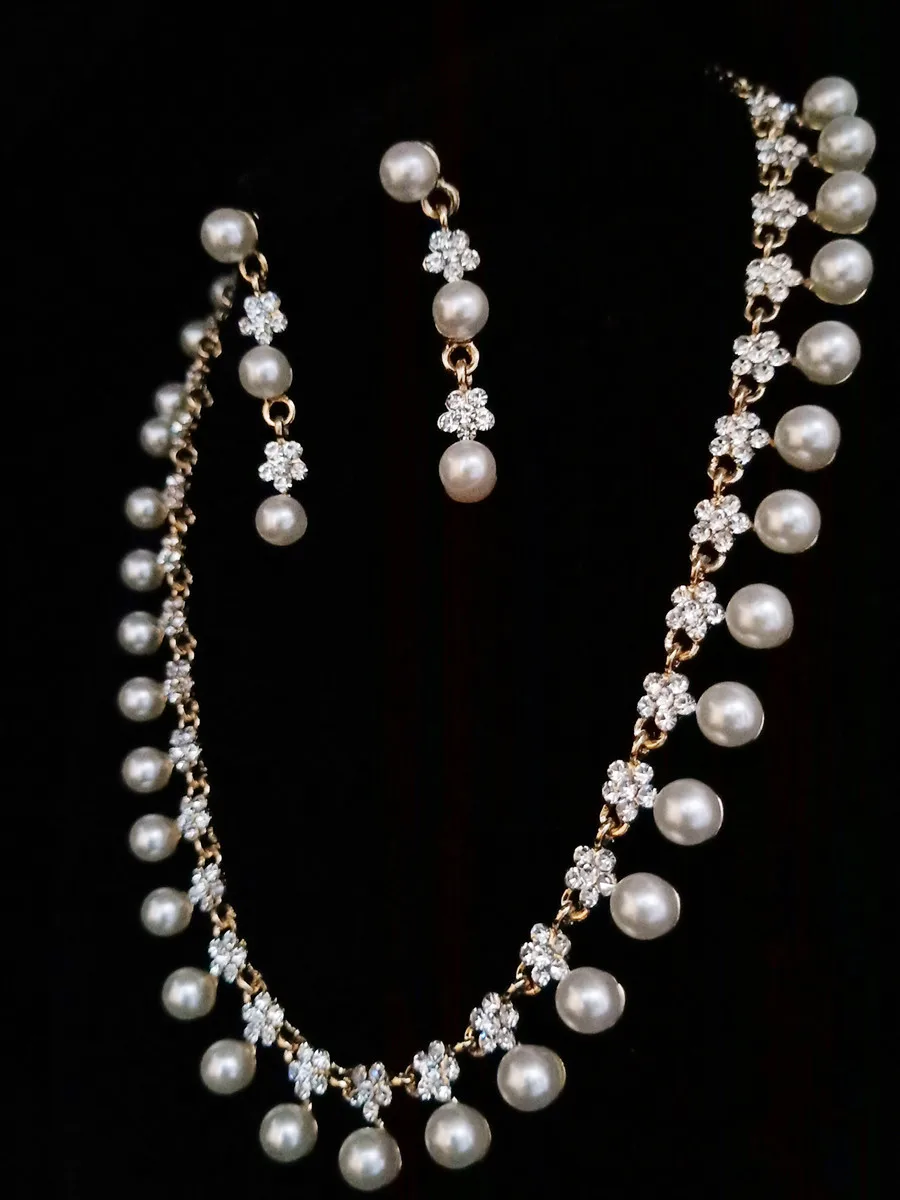 TR design золотой блестящий романтический имитация жемчуга набор украшений для