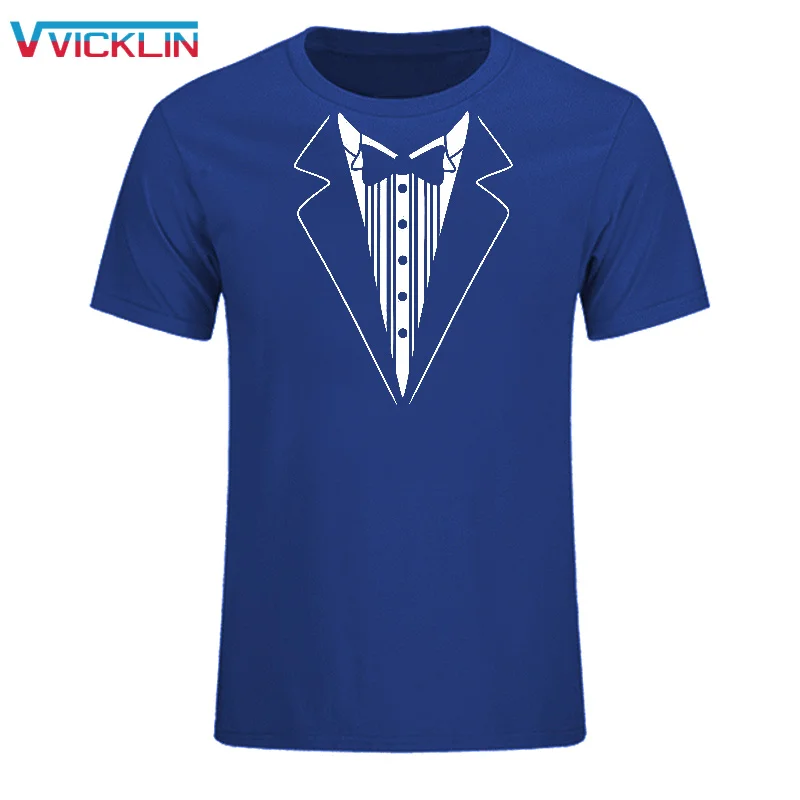 

2018 New Summer Novelty Men T Shirts Tuxedo Tees Retro Tie Funny Fashion print Cotton T-shirt Plus Size XS-XXL
