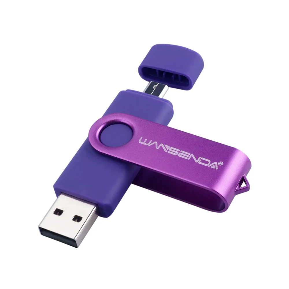 WANSENDA USB флешка 2 в 1 OTG флешки 128 Гб 64 ГБ 32 16 8 4 usb 0 micro Memory stick Android телефон ручка