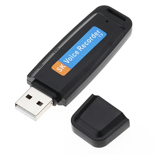 Черный Мини Профессиональный Usb диктофон перезаряжаемый u-диск цифровой аудио рекордер TF флэш-карта до 32 Гб портативный - Цвет: Черный