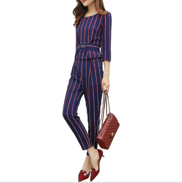 2017 Осенние новые модные дамы пуловер с круглым вырезом шить две части