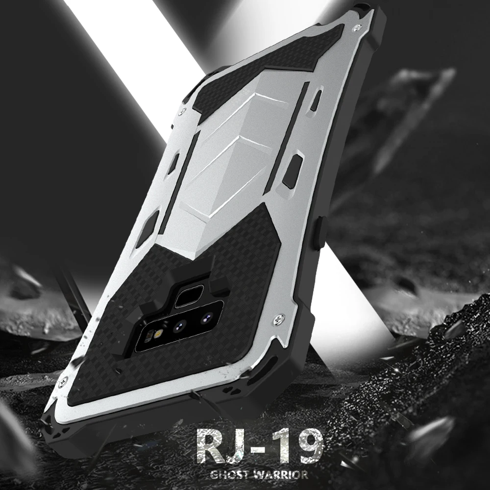 Оригинальный R JUST Алюминиевый металлический силиконовый чехол Heavy Duty защитный